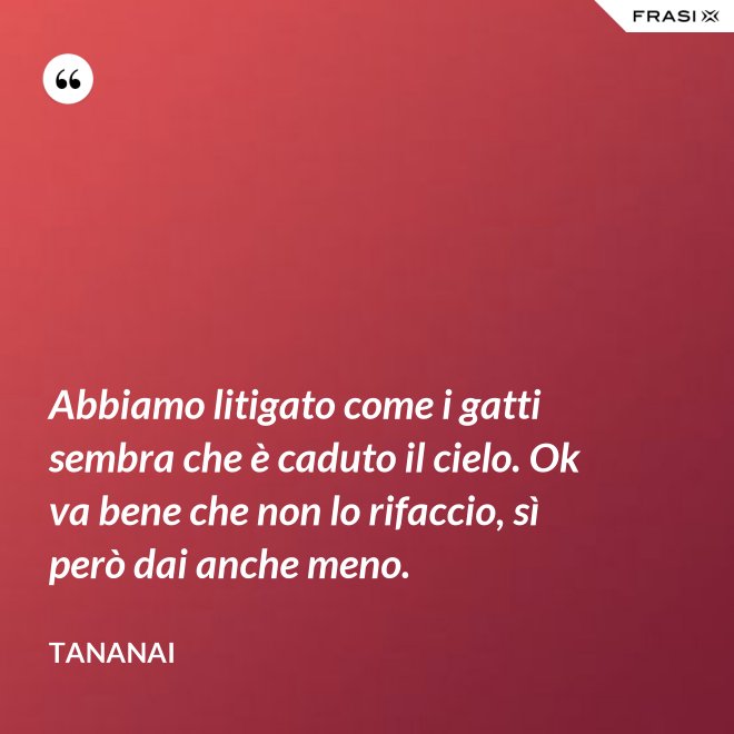 Abbiamo litigato come i gatti sembra che è caduto il cielo. Ok va bene che non lo rifaccio, sì però dai anche meno. - Tananai