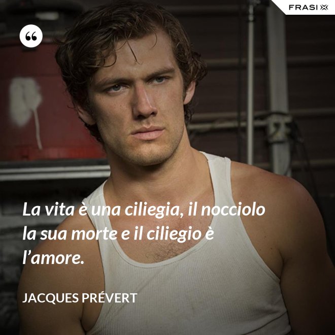 La vita è una ciliegia, il nocciolo la sua morte e il ciliegio è l’amore. - Jacques Prévert