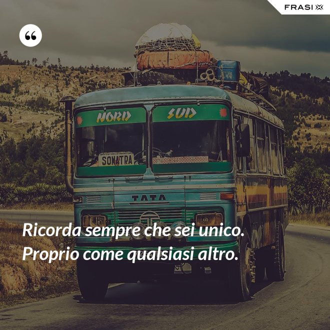 Ricorda sempre che sei unico. Proprio come qualsiasi altro. - Anonimo