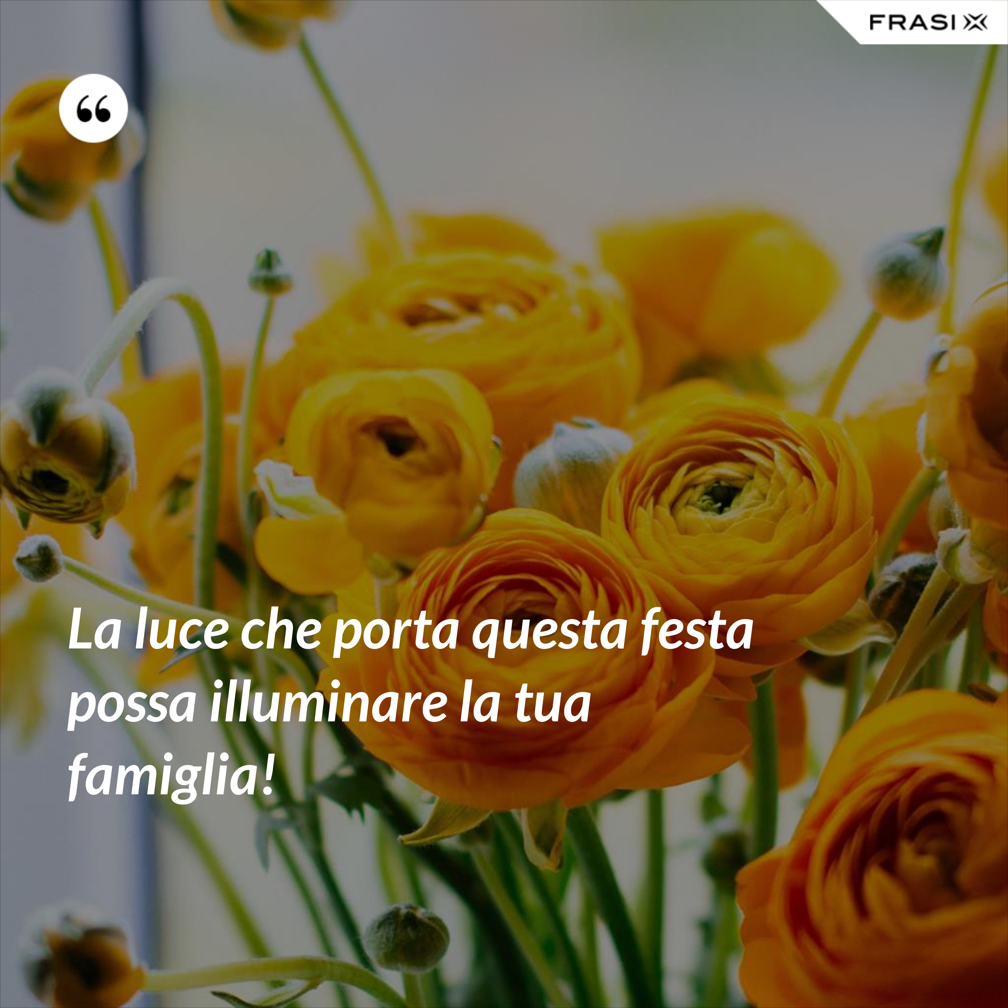 La luce che porta questa festa possa illuminare la tua famiglia! - Anonimo