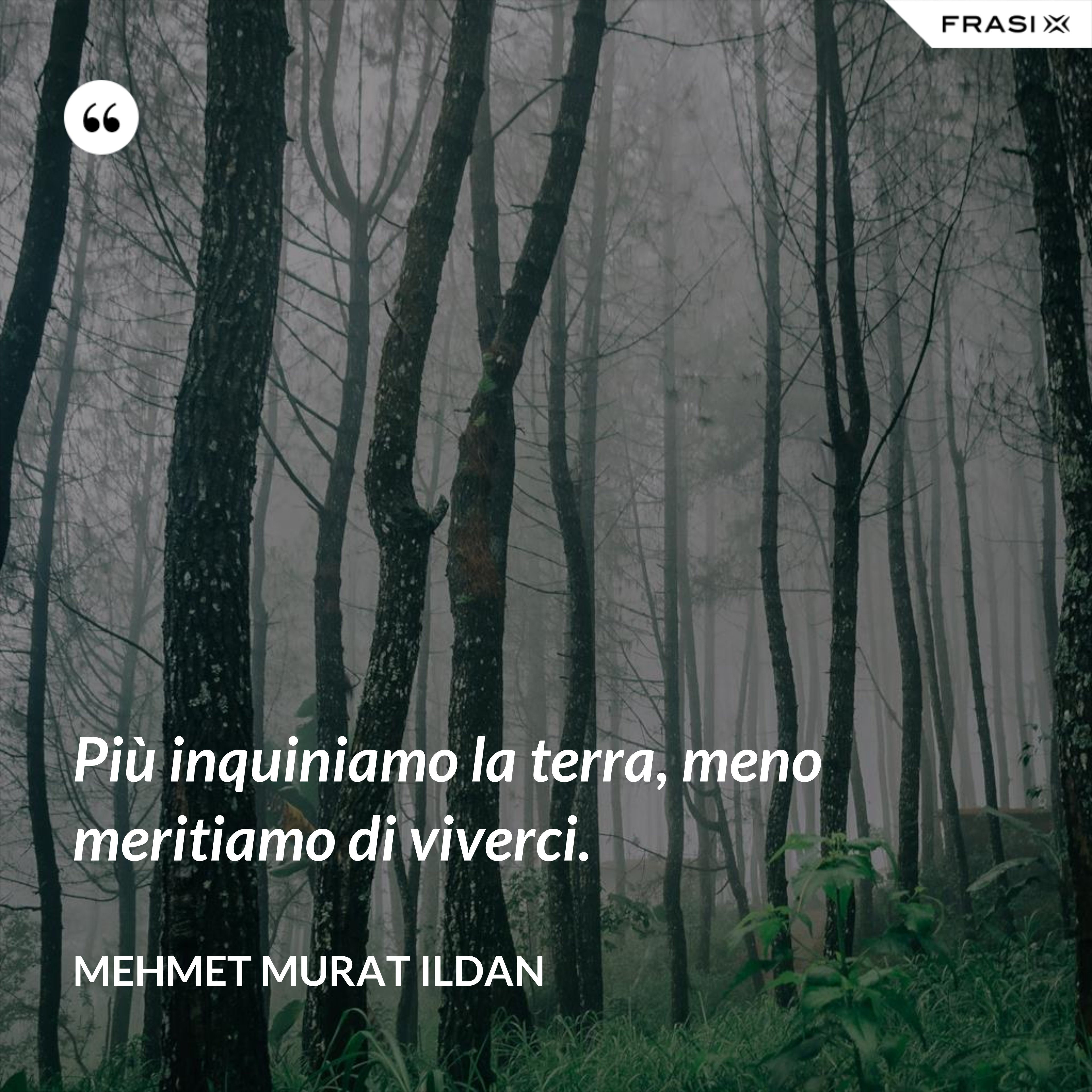 Più inquiniamo la terra, meno meritiamo di viverci. - Mehmet Murat Ildan