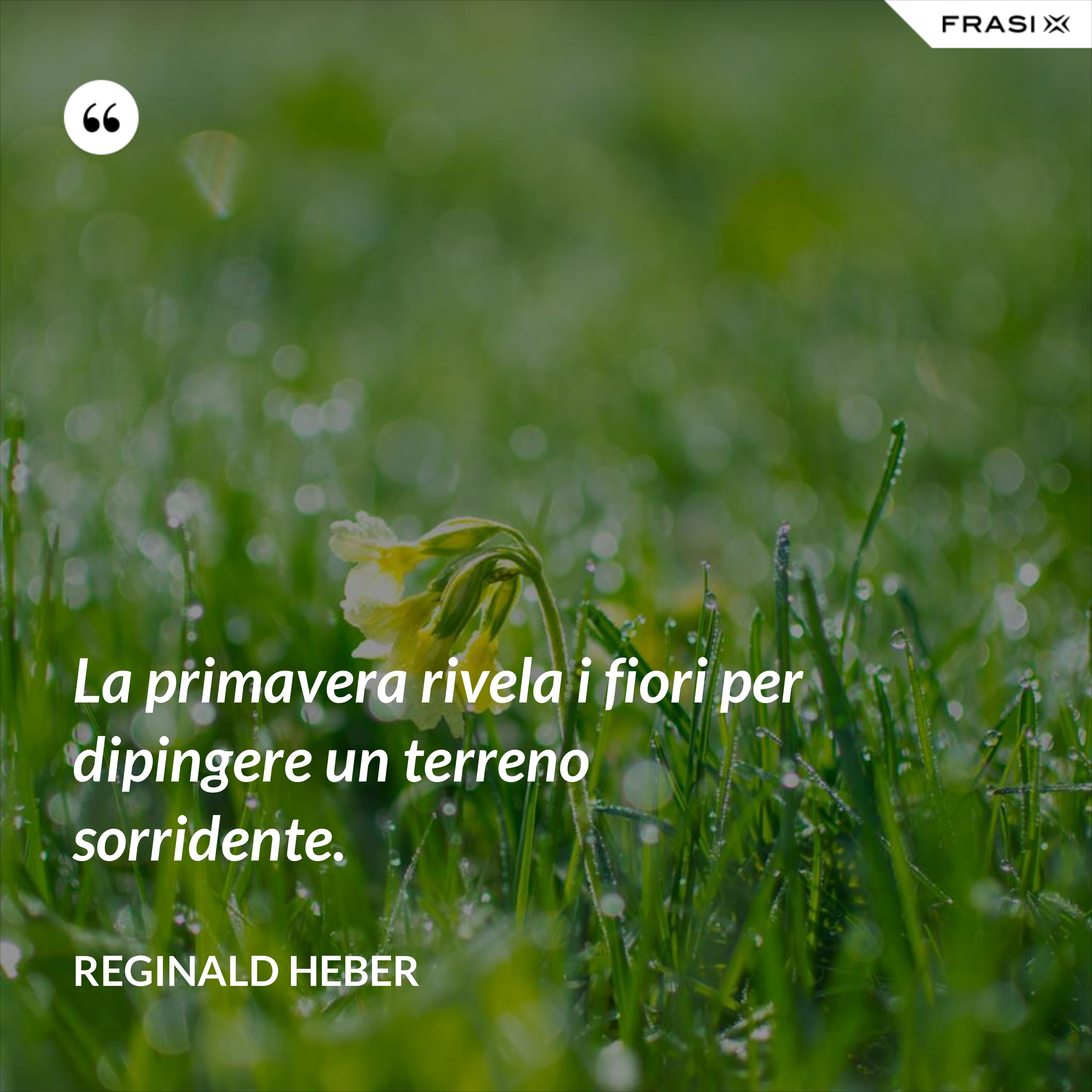 La primavera rivela i fiori per dipingere un terreno sorridente. - Reginald Heber