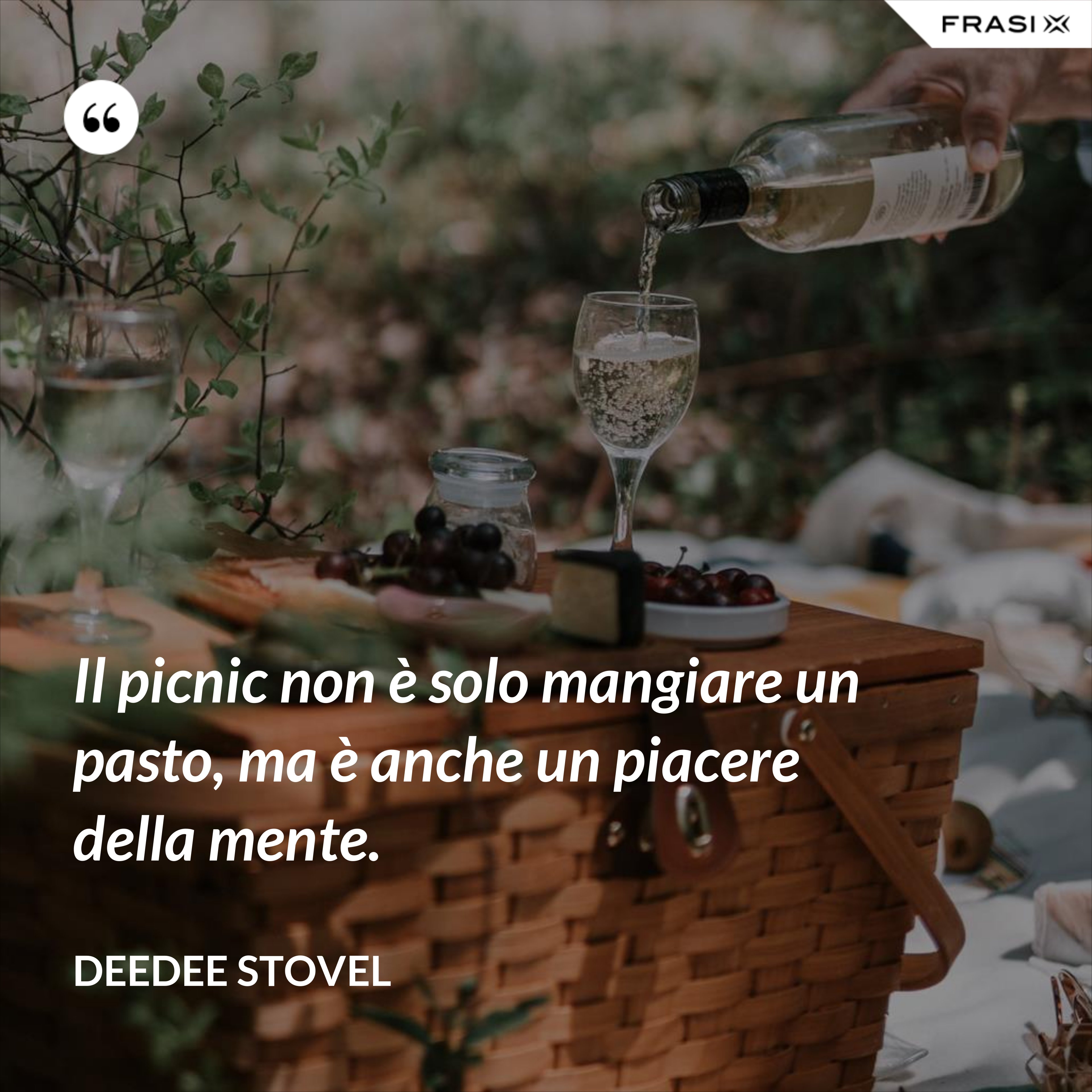 Il picnic non è solo mangiare un pasto, ma è anche un piacere della mente. - DeeDee Stovel