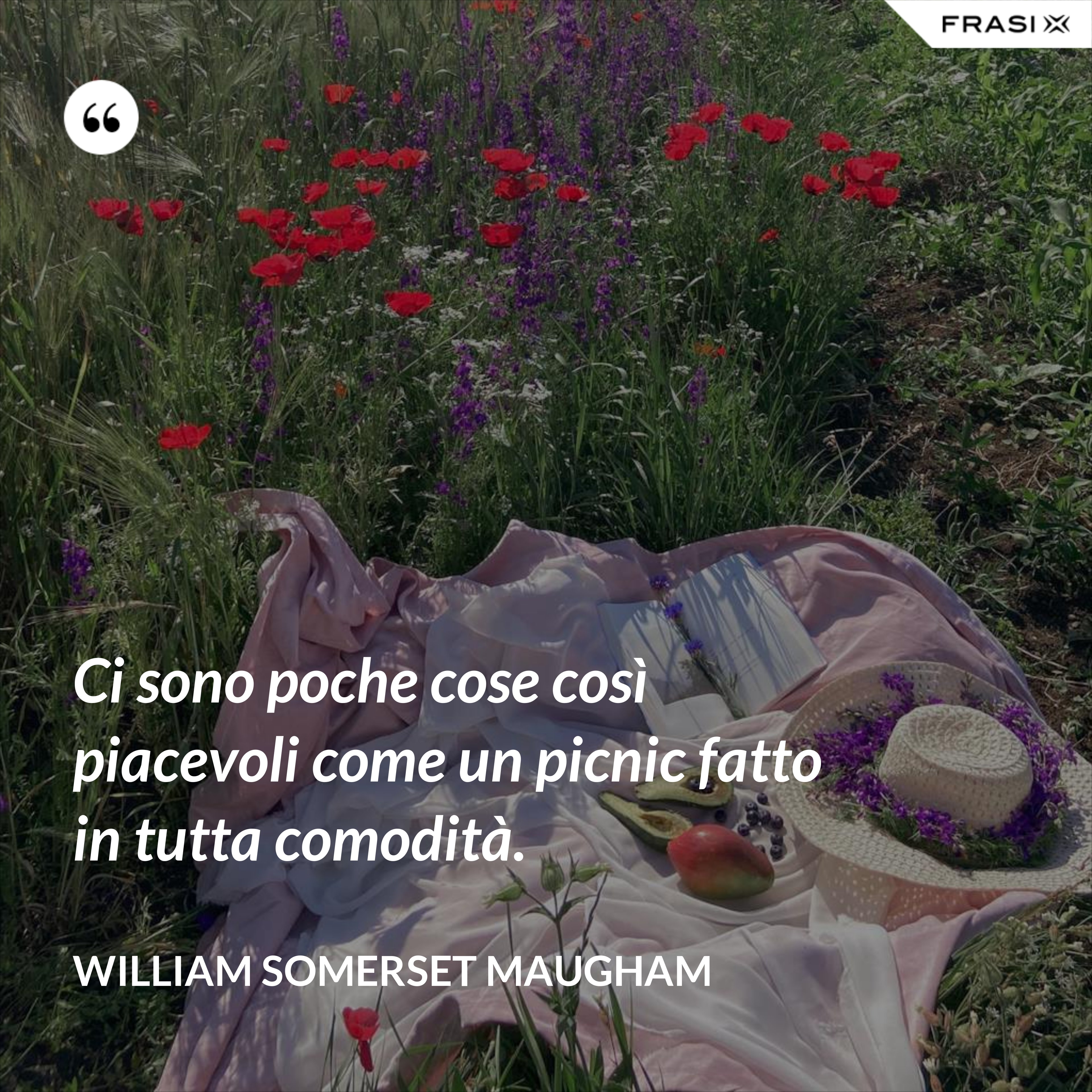 Ci sono poche cose così piacevoli come un picnic fatto in tutta comodità. - William Somerset Maugham
