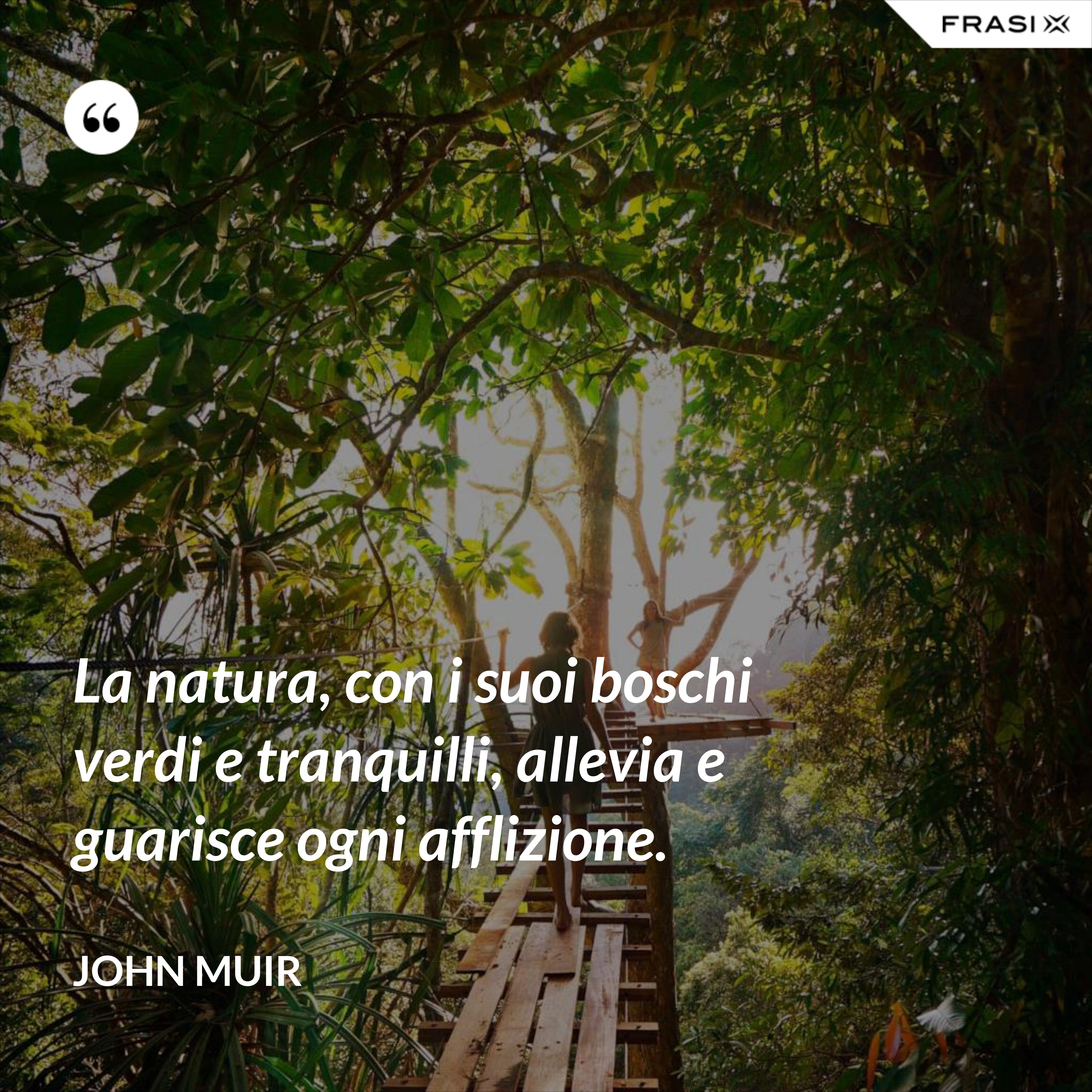 La natura, con i suoi boschi verdi e tranquilli, allevia e guarisce ogni afflizione. - John Muir