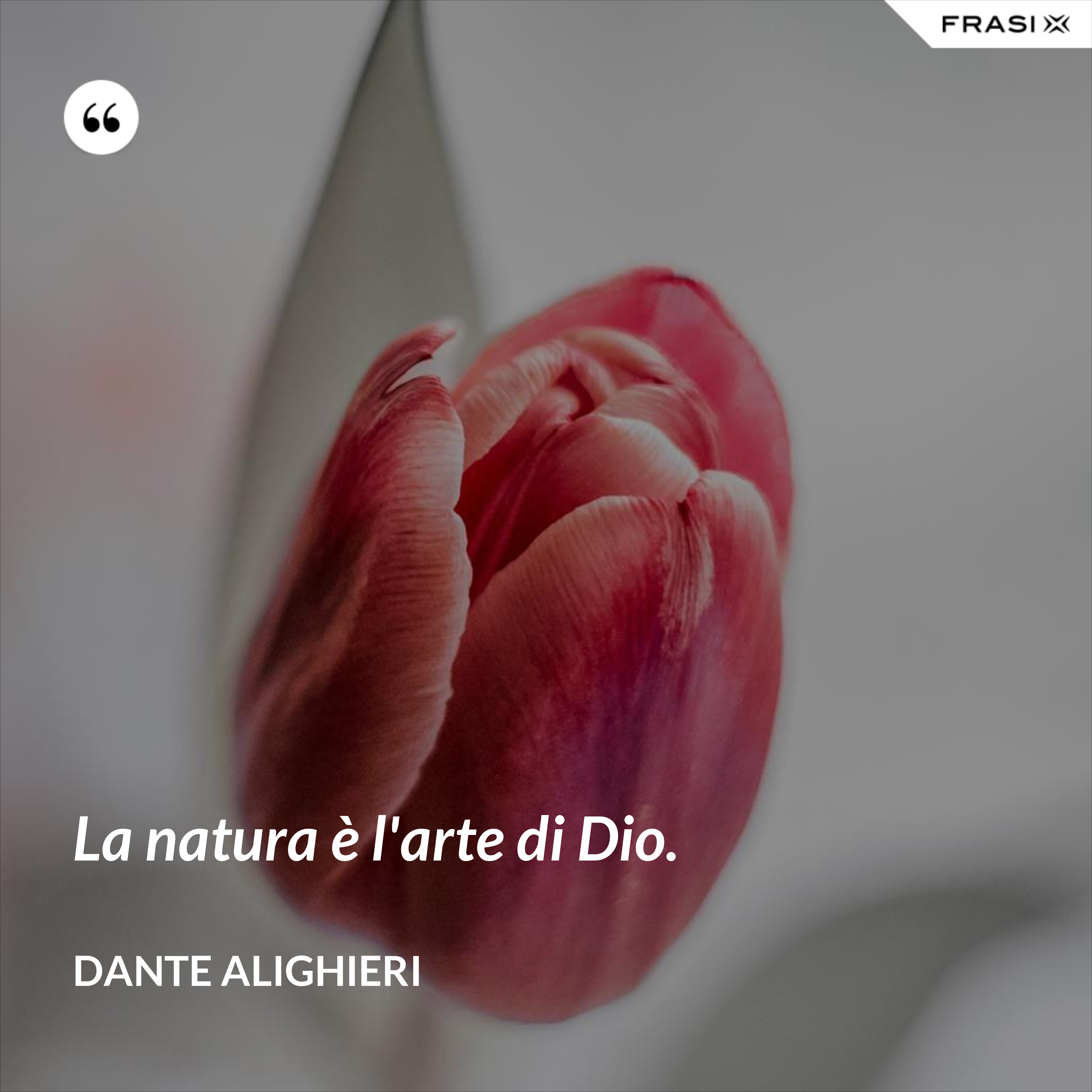La natura è l'arte di Dio. - Dante Alighieri