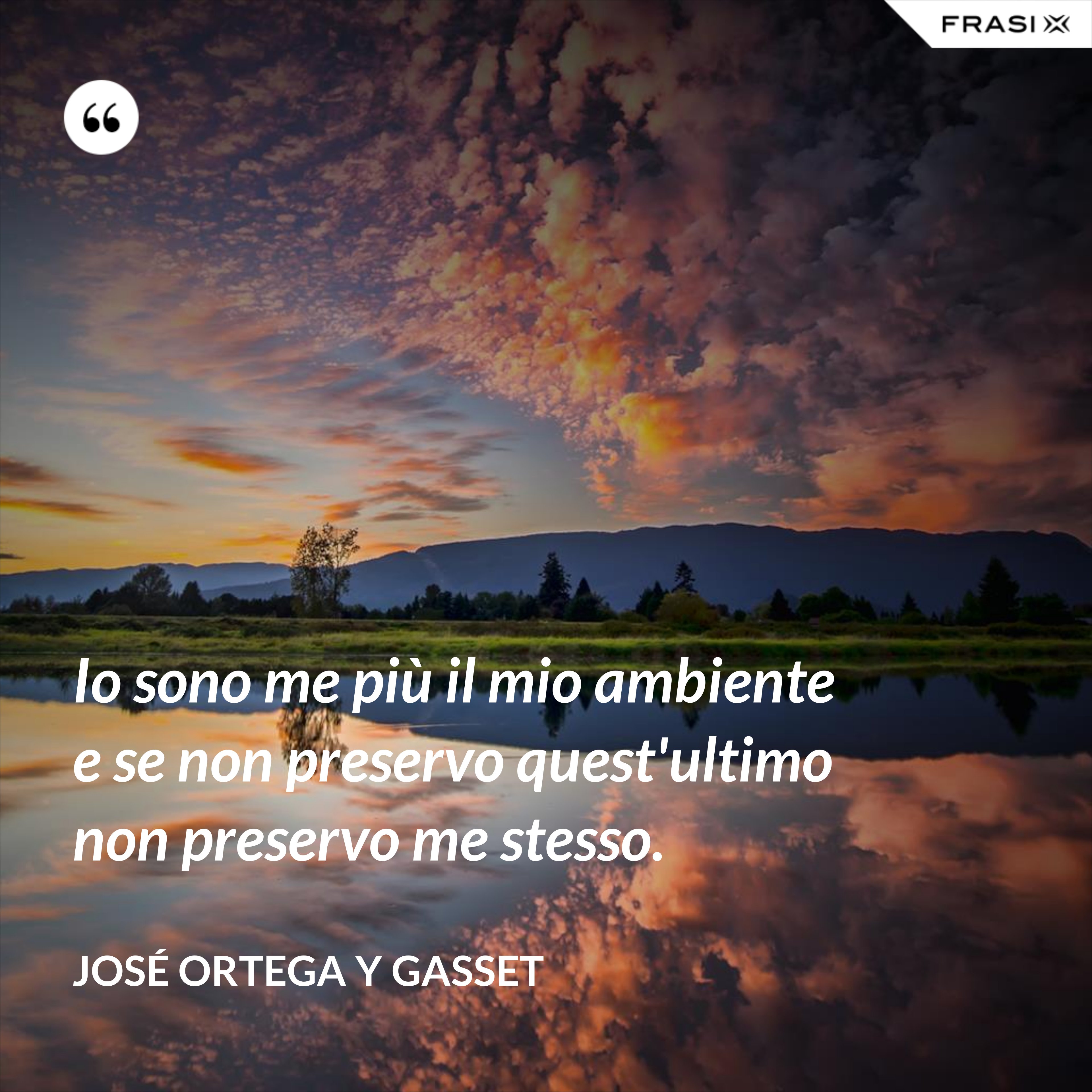 Io sono me più il mio ambiente e se non preservo quest'ultimo non preservo me stesso. - José Ortega y Gasset