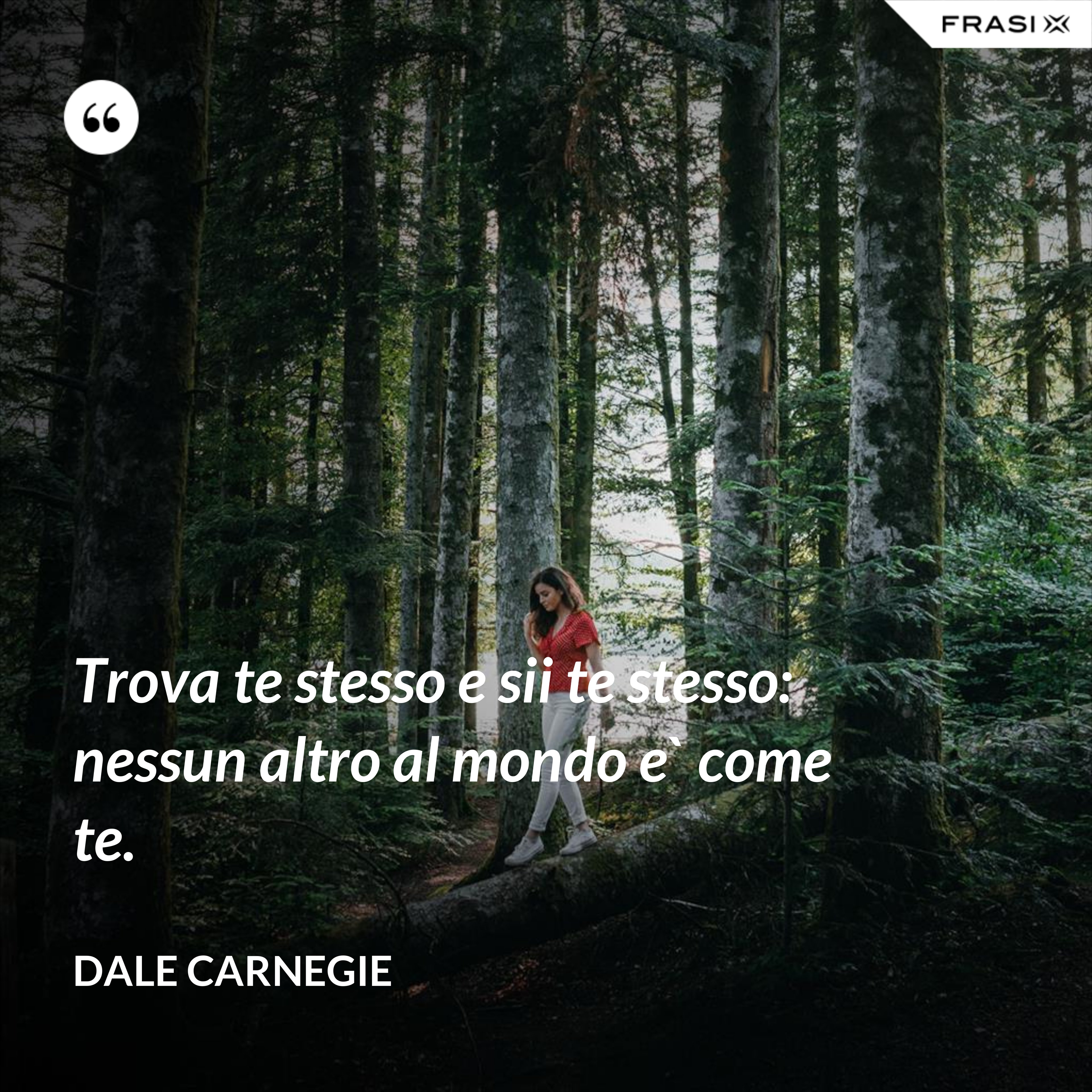 Trova te stesso e sii te stesso: nessun altro al mondo e` come te. - Dale Carnegie
