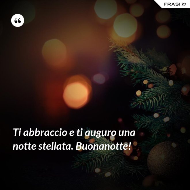 Ti abbraccio e ti auguro una notte stellata. Buonanotte! - Anonimo