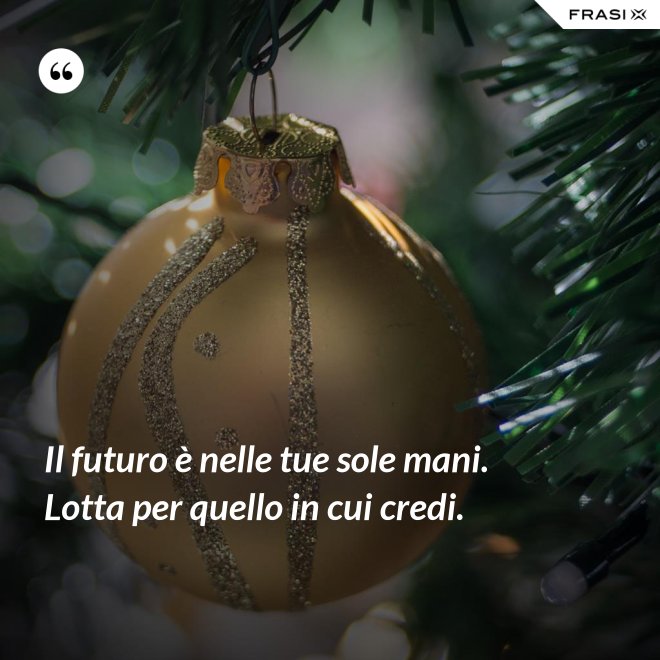 Il futuro è nelle tue sole mani. Lotta per quello in cui credi. - Anonimo