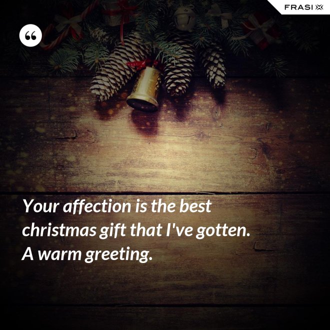 Your affection is the best christmas gift that I've gotten. A warm greeting. - Anonimo