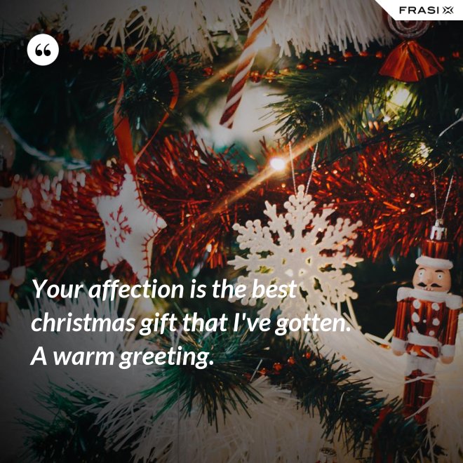 Your affection is the best christmas gift that I've gotten. A warm greeting. - Anonimo