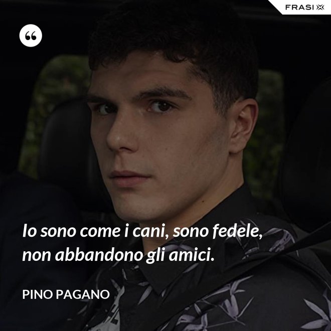 Io sono come i cani, sono fedele, non abbandono gli amici. - Pino Pagano