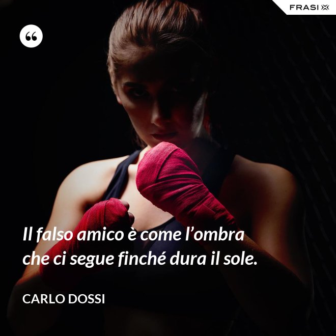 Il falso amico è come l’ombra che ci segue finché dura il sole. - Carlo Dossi