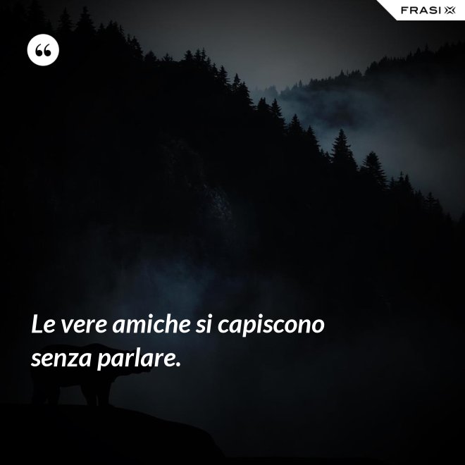 Le vere amiche si capiscono senza parlare. - Anonimo