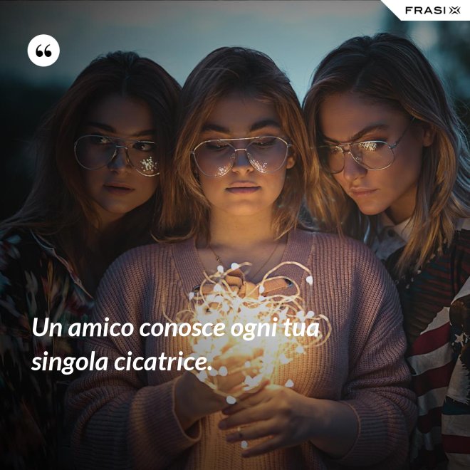 Un amico conosce ogni tua singola cicatrice. - Anonimo