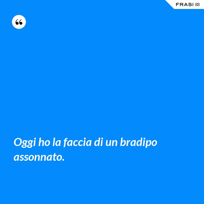 Oggi ho la faccia di un bradipo assonnato. - Anonimo