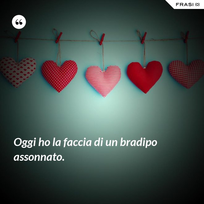 Oggi ho la faccia di un bradipo assonnato. - Anonimo