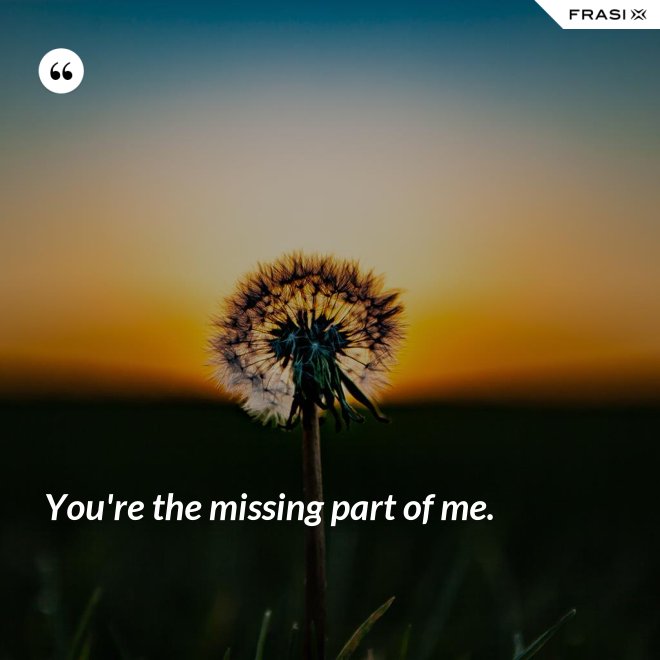 You're the missing part of me. - Anonimo