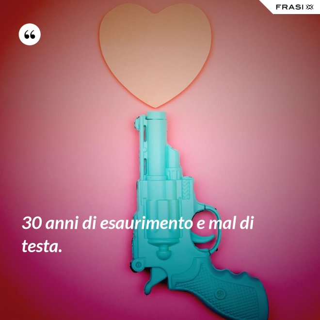 30 anni di esaurimento e mal di testa. - Anonimo
