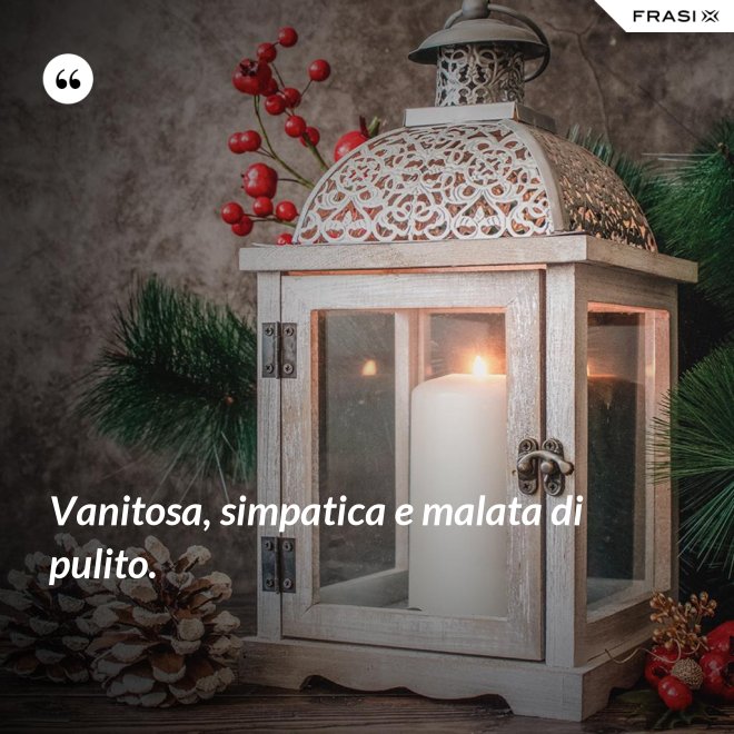 Vanitosa, simpatica e malata di pulito. - Anonimo