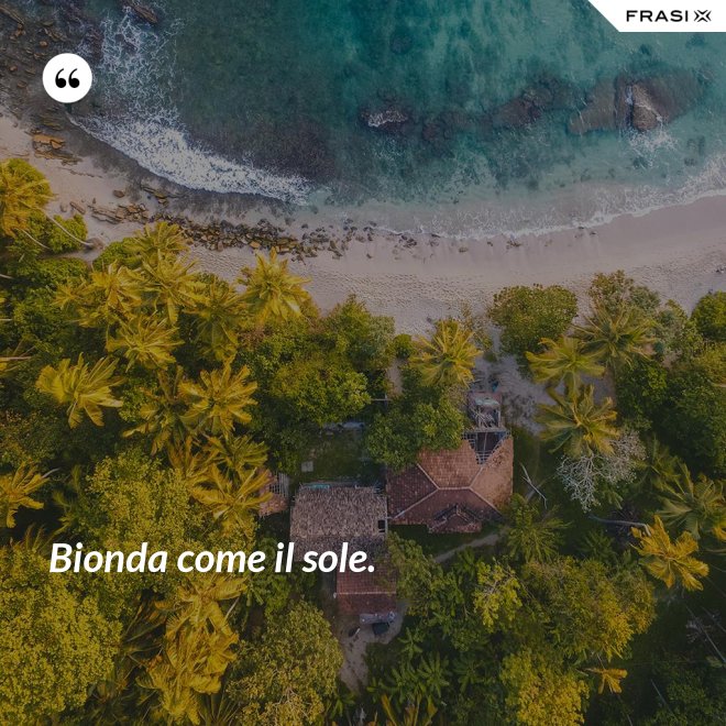 Bionda come il sole. - Anonimo