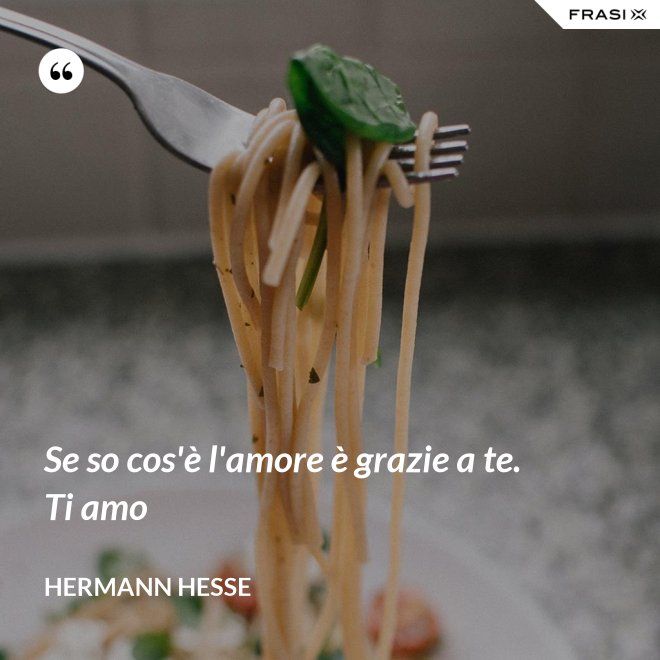 Se so cos'è l'amore è grazie a te. Ti amo - Hermann Hesse