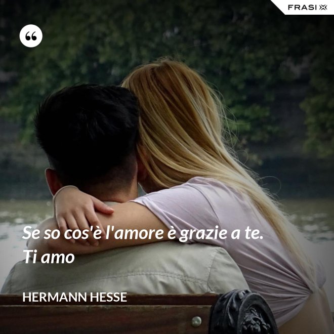 Se so cos'è l'amore è grazie a te. Ti amo - Hermann Hesse