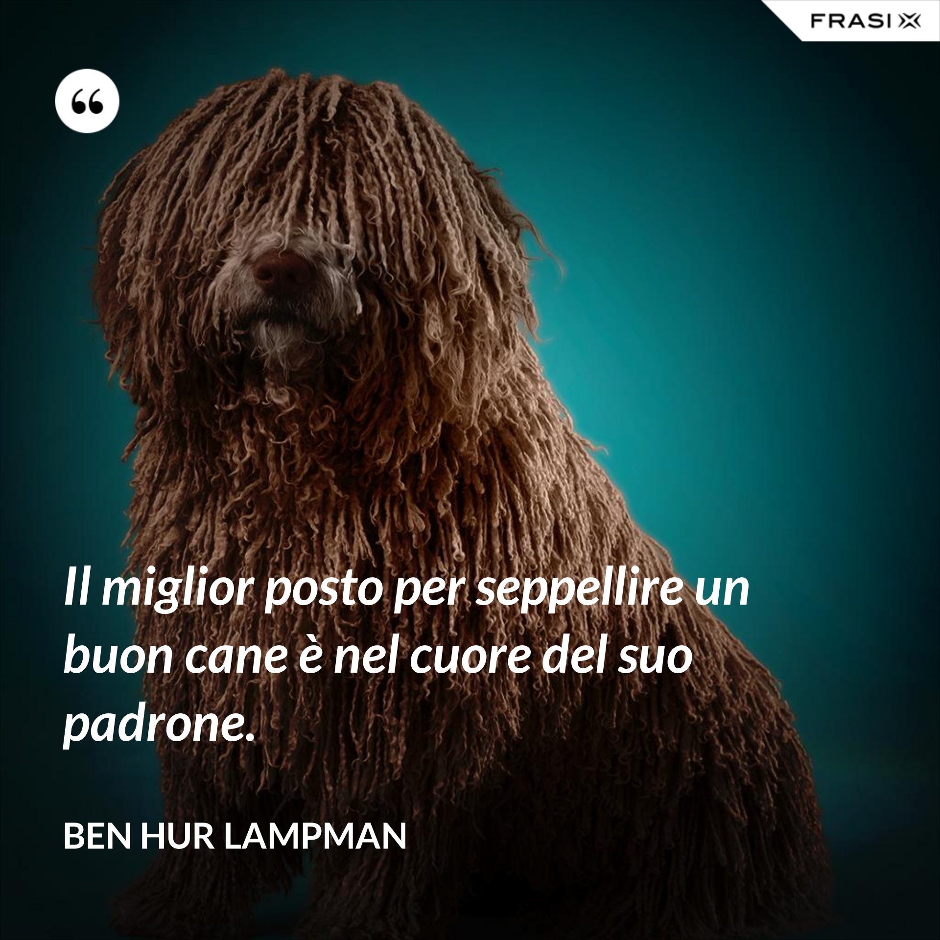 Il miglior posto per seppellire un buon cane è nel cuore del suo padrone.