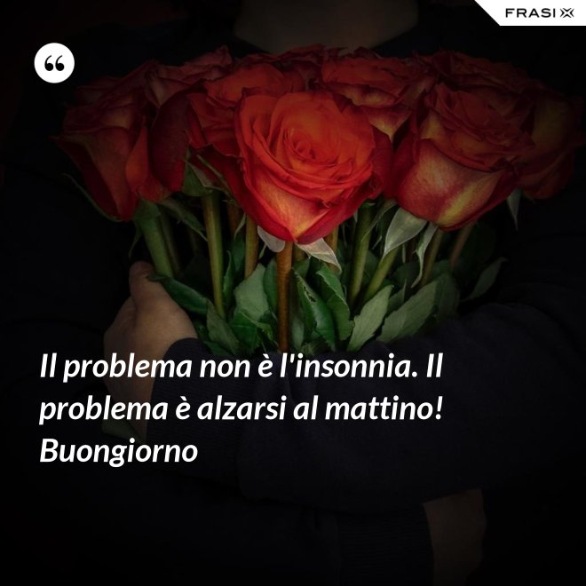 Il problema non è l'insonnia. Il problema è alzarsi al mattino! Buongiorno - Anonimo