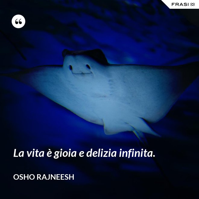 La vita è gioia e delizia infinita. - Osho Rajneesh