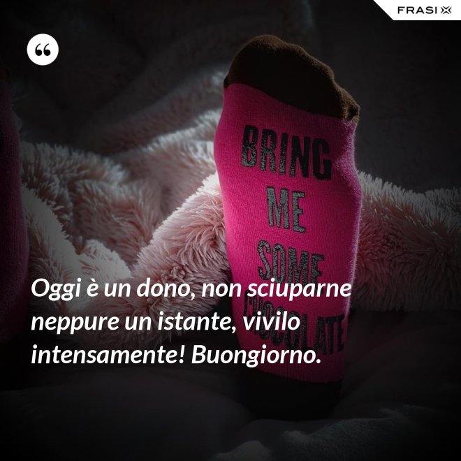 Oggi è un dono, non sciuparne neppure un istante, vivilo intensamente! Buongiorno. - Anonimo