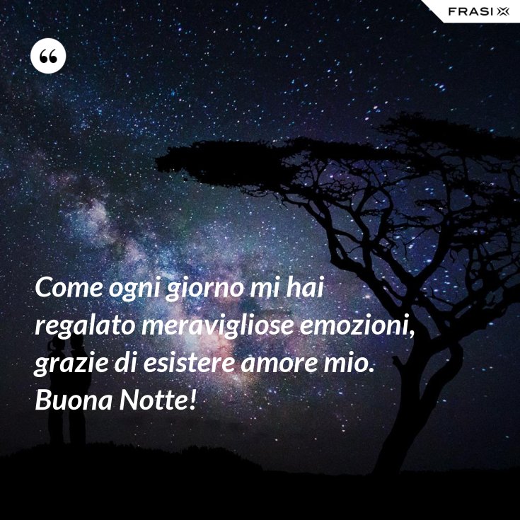 Come ogni giorno mi hai regalato meravigliose emozioni, grazie di