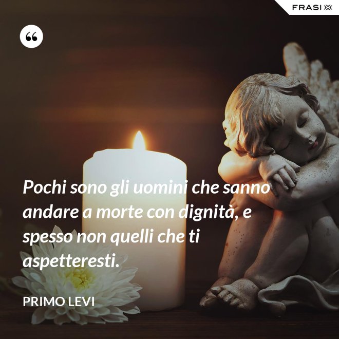 Pochi sono gli uomini che sanno andare a morte con dignità, e spesso non quelli che ti aspetteresti. - Primo Levi