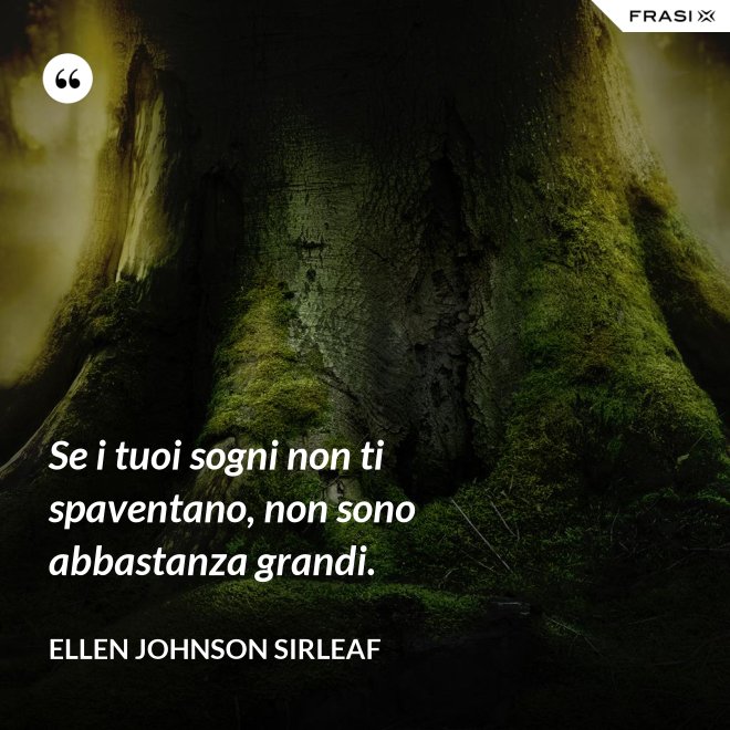 Se i tuoi sogni non ti spaventano, non sono abbastanza grandi. - Ellen Johnson Sirleaf
