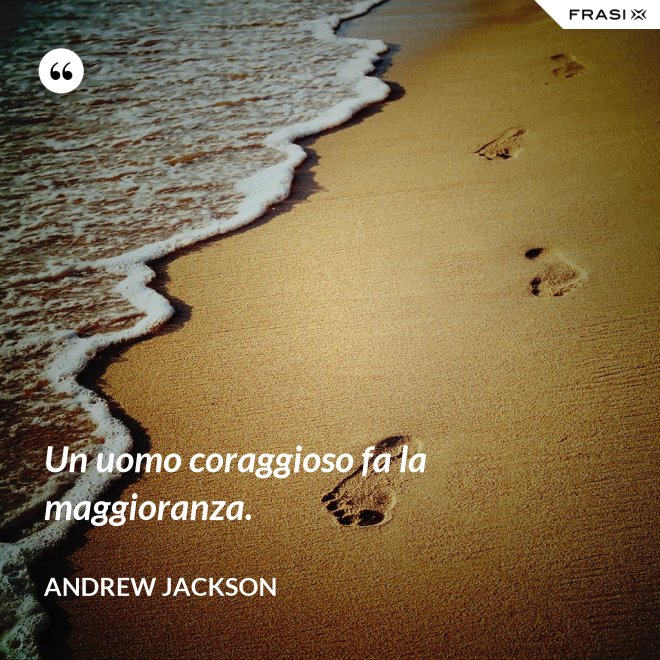 Un uomo coraggioso fa la maggioranza. - Andrew Jackson