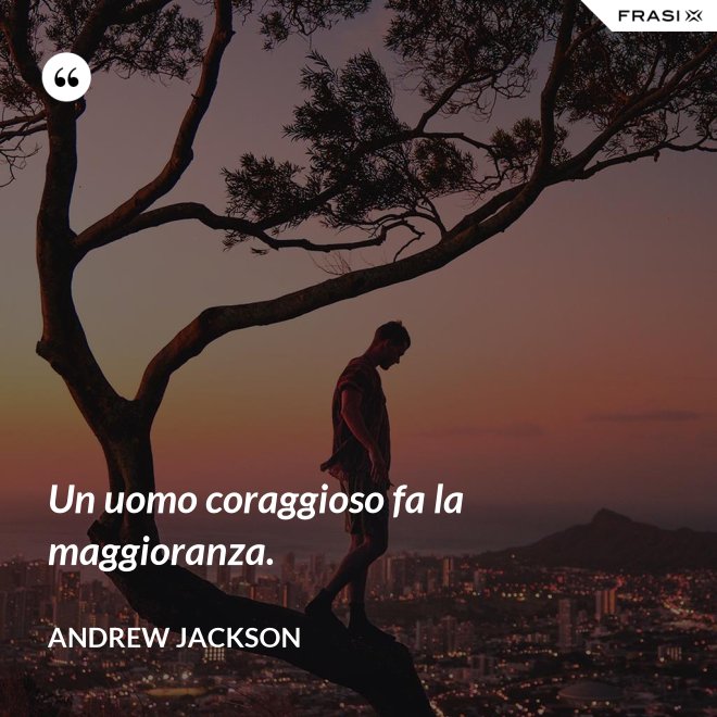 Un uomo coraggioso fa la maggioranza. - Andrew Jackson