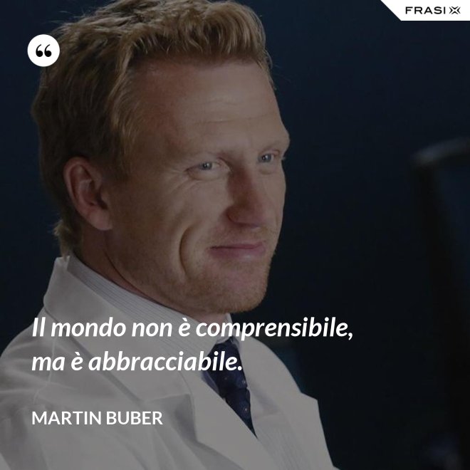 Il mondo non è comprensibile, ma è abbracciabile. - Martin Buber