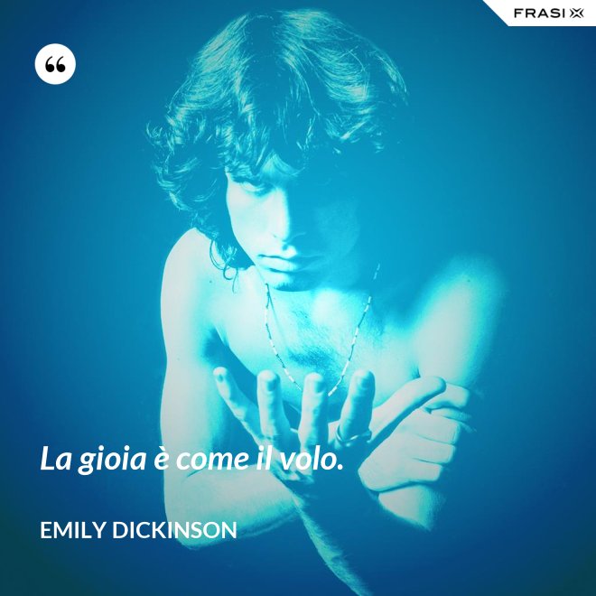 La gioia è come il volo. - Emily Dickinson