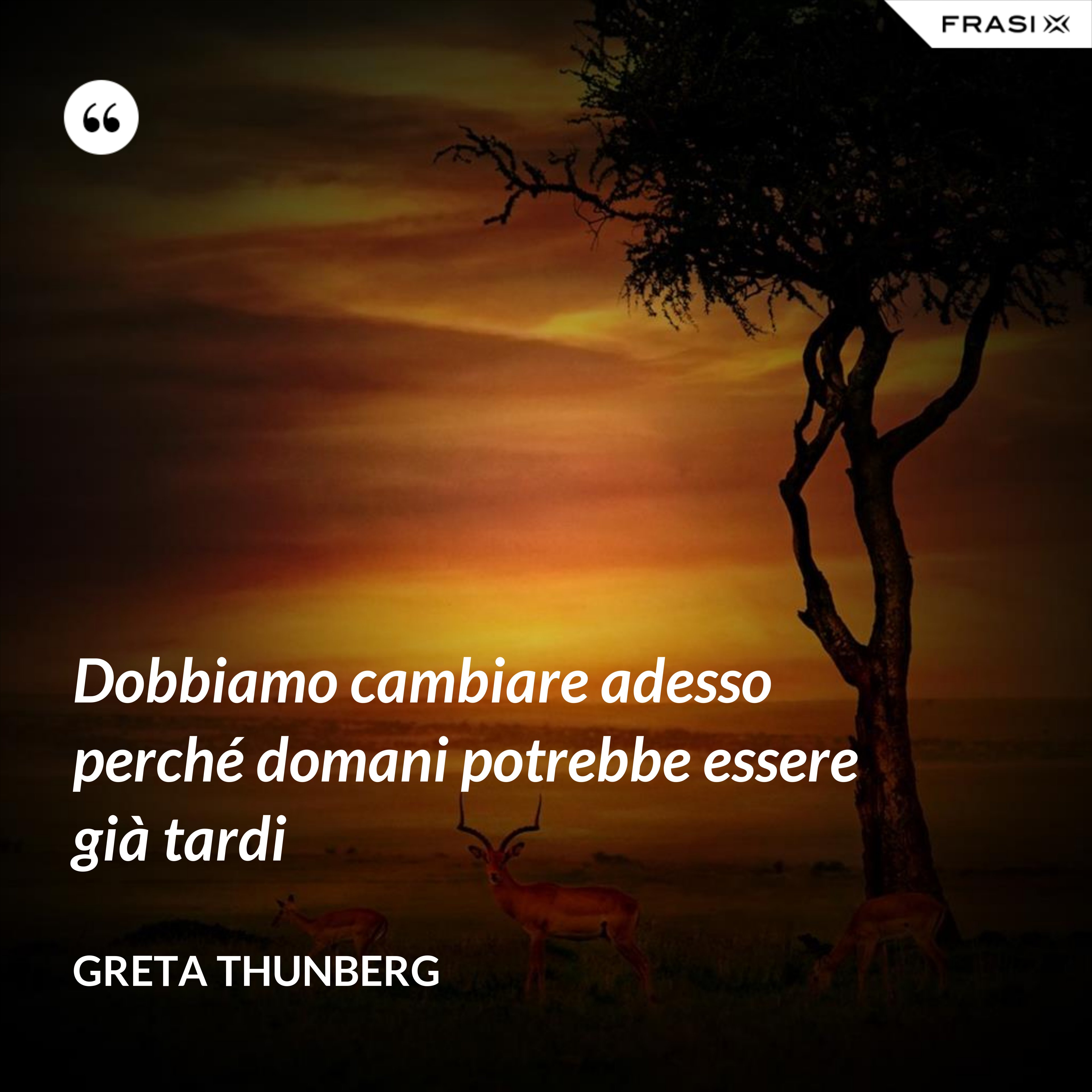 Dobbiamo cambiare adesso perché domani potrebbe essere già tardi - Greta Thunberg