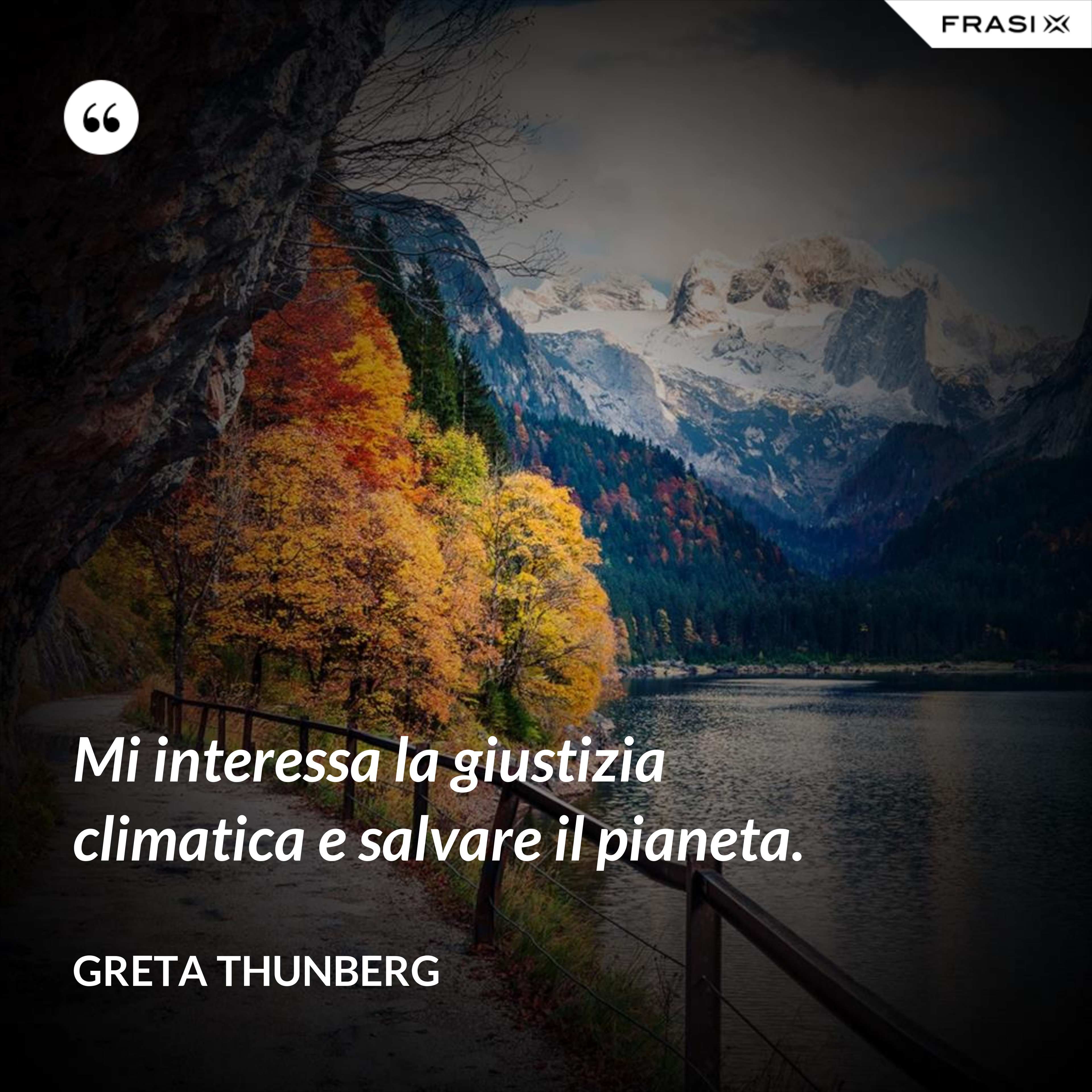 Mi interessa la giustizia climatica e salvare il pianeta. - Greta Thunberg