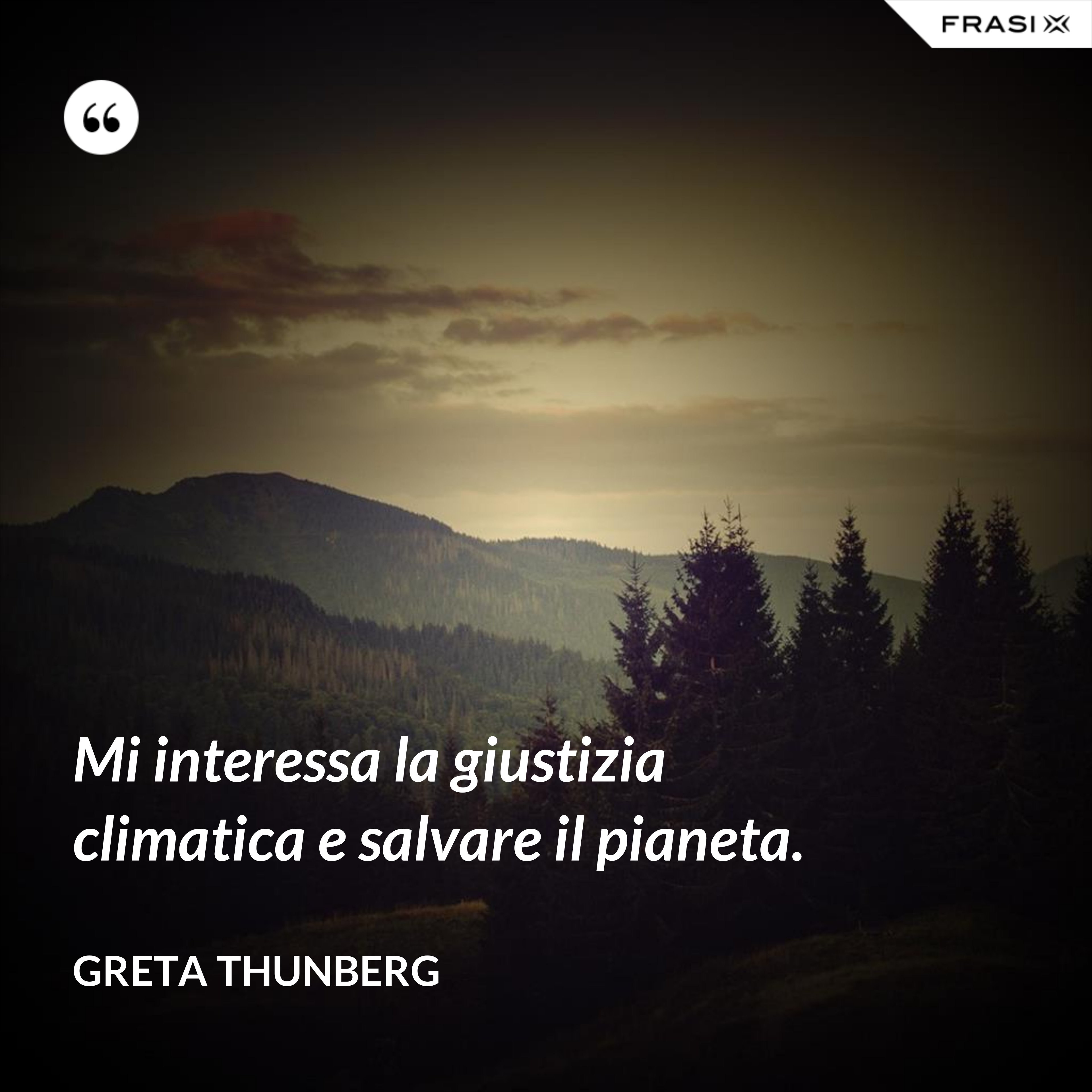 Mi interessa la giustizia climatica e salvare il pianeta. - Greta Thunberg