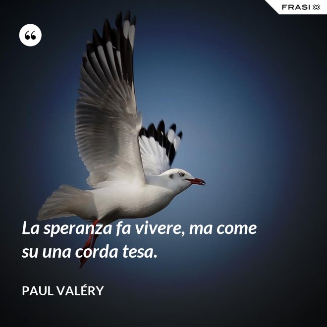 La speranza fa vivere, ma come su una corda tesa. - Paul Valéry