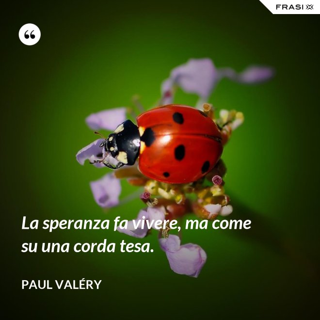La speranza fa vivere, ma come su una corda tesa. - Paul Valéry