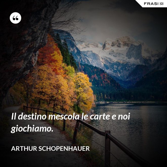 Il destino mescola le carte e noi giochiamo. - Arthur Schopenhauer