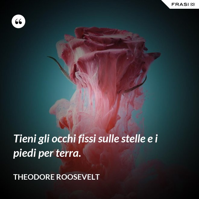 Tieni gli occhi fissi sulle stelle e i piedi per terra. - Theodore Roosevelt