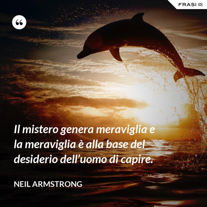 Il mistero genera meraviglia e la meraviglia è alla base del desiderio dell’uomo di capire. - Neil Armstrong