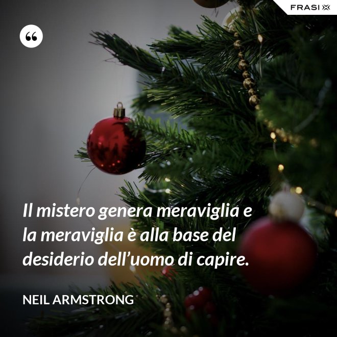 Il mistero genera meraviglia e la meraviglia è alla base del desiderio dell’uomo di capire. - Neil Armstrong
