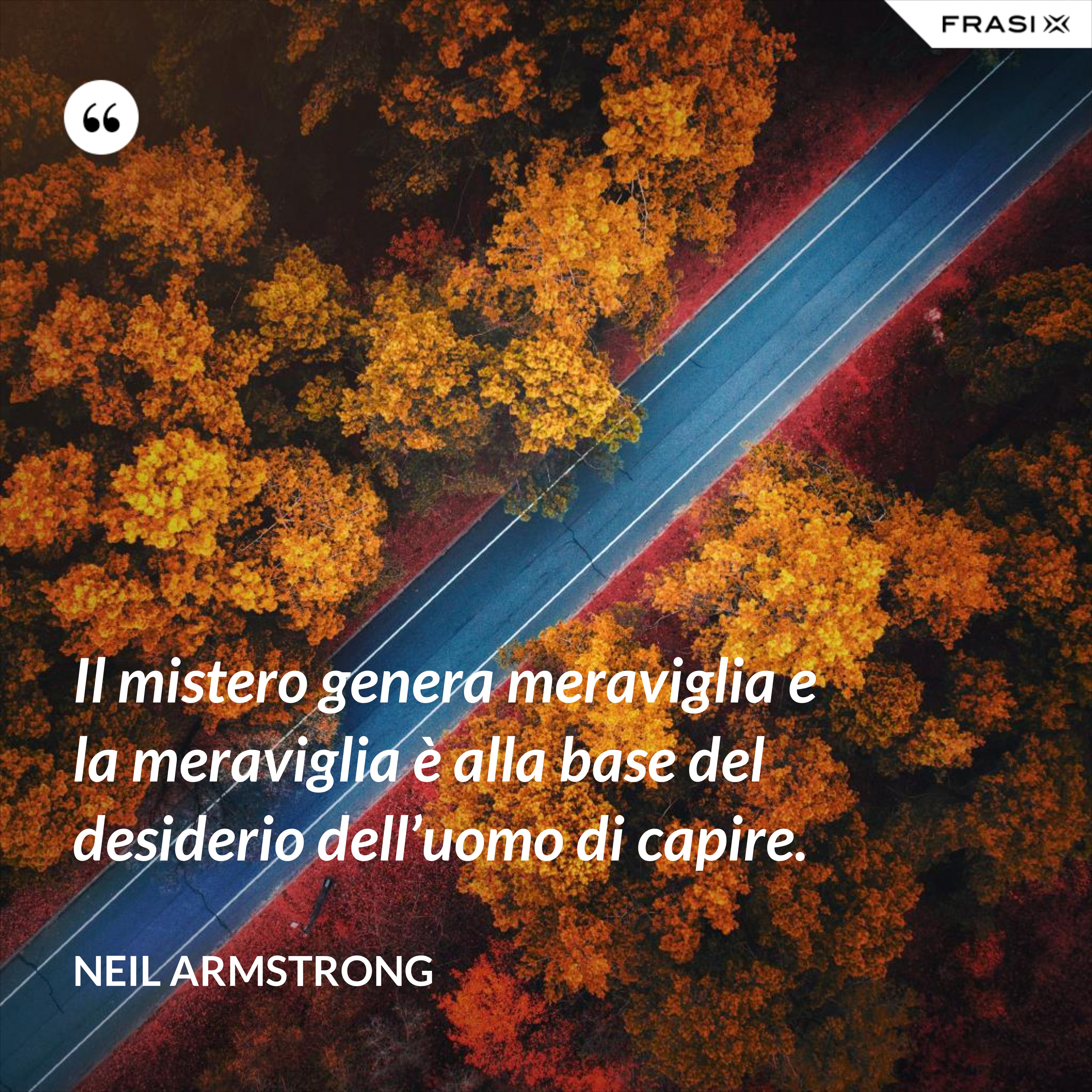 Il mistero genera meraviglia e la meraviglia è alla base del desiderio dell’uomo di capire. - Neil Armstrong