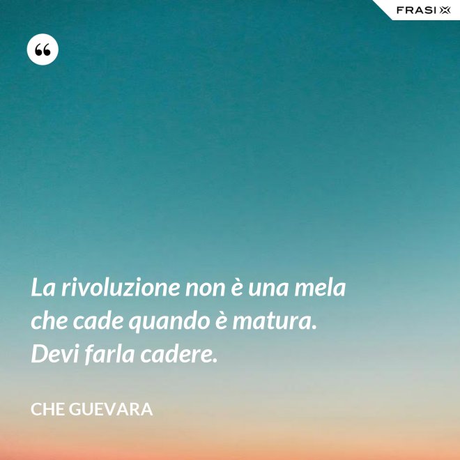 La rivoluzione non è una mela che cade quando è matura. Devi farla cadere. - Che Guevara